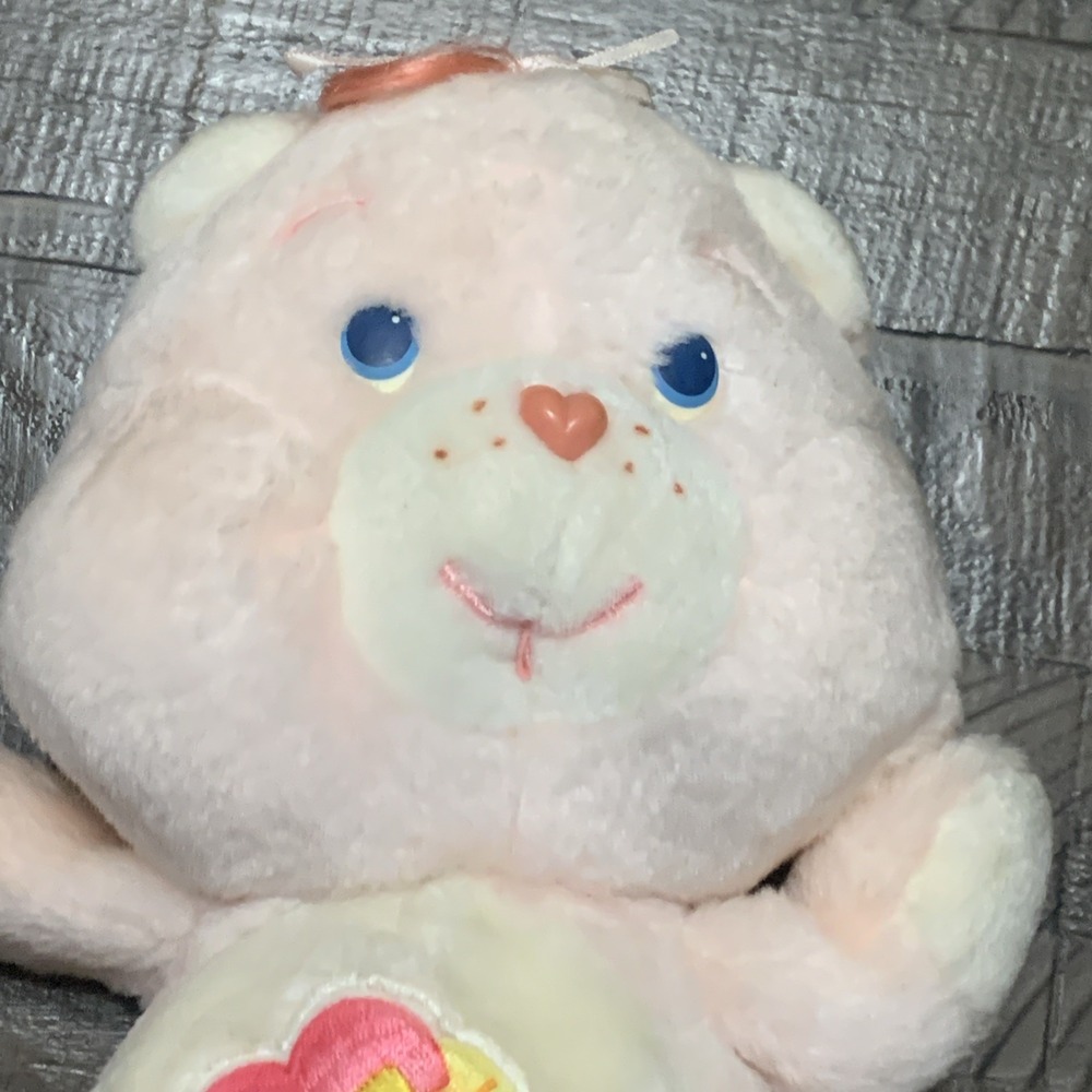 Vintage 1983 Kenner Care Bear Baby Hugs 11" Plush Stuffed Toy Animal with Diaper - Picture 2 of 8